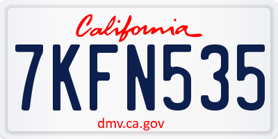 CA license plate 7KFN535