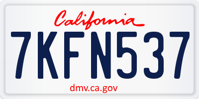 CA license plate 7KFN537