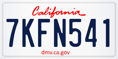 CA license plate 7KFN541