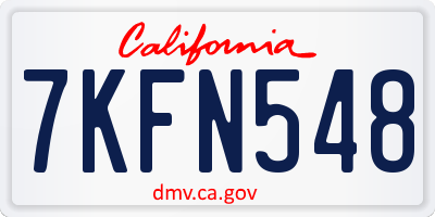 CA license plate 7KFN548