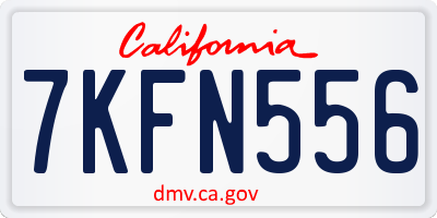 CA license plate 7KFN556