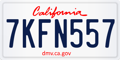 CA license plate 7KFN557