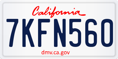 CA license plate 7KFN560