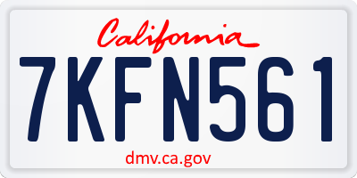 CA license plate 7KFN561