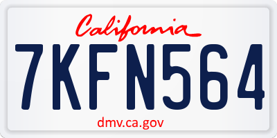 CA license plate 7KFN564
