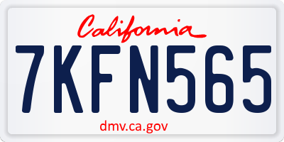 CA license plate 7KFN565