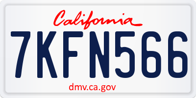 CA license plate 7KFN566