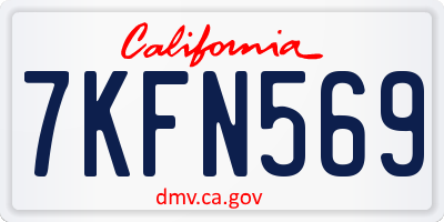 CA license plate 7KFN569