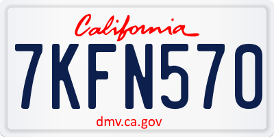 CA license plate 7KFN570