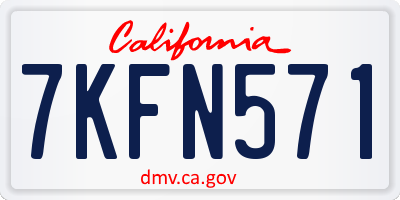 CA license plate 7KFN571
