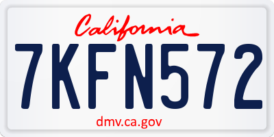 CA license plate 7KFN572