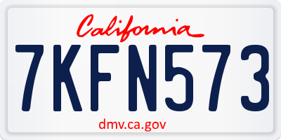 CA license plate 7KFN573