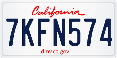 CA license plate 7KFN574