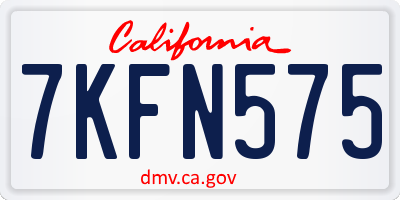 CA license plate 7KFN575
