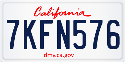 CA license plate 7KFN576