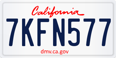 CA license plate 7KFN577