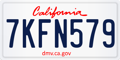 CA license plate 7KFN579