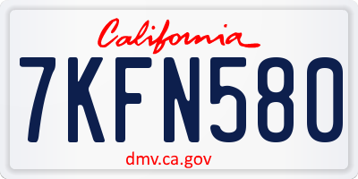 CA license plate 7KFN580