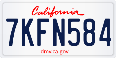 CA license plate 7KFN584