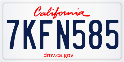 CA license plate 7KFN585