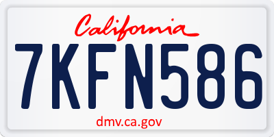 CA license plate 7KFN586