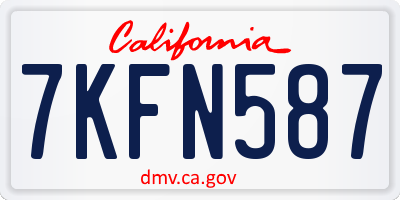 CA license plate 7KFN587