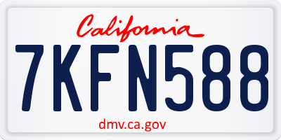 CA license plate 7KFN588