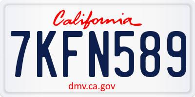 CA license plate 7KFN589