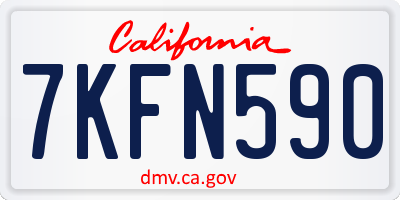 CA license plate 7KFN590