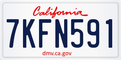 CA license plate 7KFN591