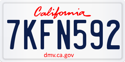 CA license plate 7KFN592