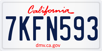 CA license plate 7KFN593