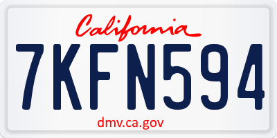 CA license plate 7KFN594
