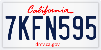 CA license plate 7KFN595