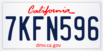 CA license plate 7KFN596