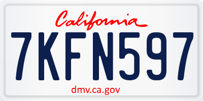 CA license plate 7KFN597