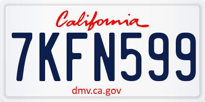 CA license plate 7KFN599
