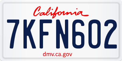 CA license plate 7KFN602