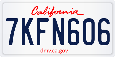 CA license plate 7KFN606