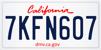 CA license plate 7KFN607