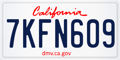 CA license plate 7KFN609
