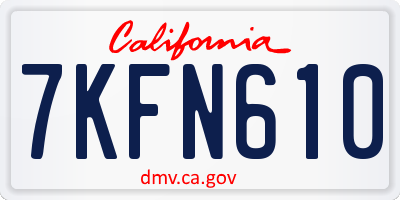 CA license plate 7KFN610
