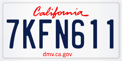 CA license plate 7KFN611