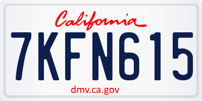 CA license plate 7KFN615