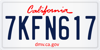 CA license plate 7KFN617