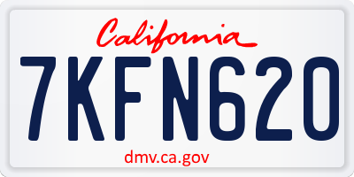 CA license plate 7KFN620