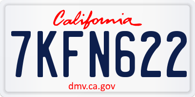 CA license plate 7KFN622