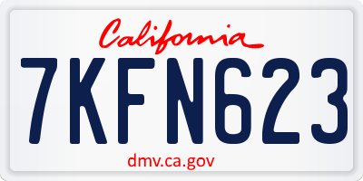 CA license plate 7KFN623