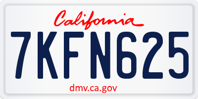 CA license plate 7KFN625