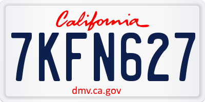 CA license plate 7KFN627